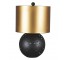 TABLE LAMP-Round Metal Cut-Out W/Gold Shade