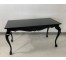 CONSOLE TABLE-Black Lacquer W/Carved Front & Queen Anne Leg