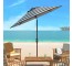 PATIO/BEACH UMBRELLA-Horizontal White & Black Stripes