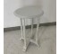 SIDE TABLE-Rustic White W/Carved Leg & Cross Base