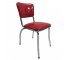 VINTAGE DINER CHAIR-Red Vinyl W/Chrome Frame