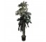 FAUX TREE-Cluster of (3) Palm Trees W/Black Pot