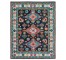 RUG-(6'x9')Charcoal/Blue Wool Bohemian Medallion