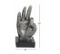 SCULPTURE-A-OKAY HAND-Faux Metal W/Dark Silver Finish & Black Base