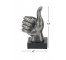 SCULPTURE-Thumbs Up Hand W/Dark Silver Finish & Black Base