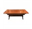 COFFEE TABLE-Mahogany Inlay Edge W/Under Shelf-Fluted Legs & Brass Feet
