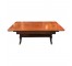 COFFEE TABLE-Mahogany Inlay Edge W/Under Shelf-Fluted Legs & Brass Feet