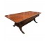 COFFEE TABLE-Mahogany Inlay Edge W/Under Shelf-Fluted Legs & Brass Feet