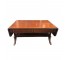 COFFEE TABLE-Mahogany Inlay Edge W/Under Shelf-Fluted Legs & Brass Feet