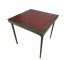 CARD TABLE-Vintage W/Burgundy Inset Center & Wood Base