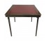 CARD TABLE-Vintage W/Burgundy Inset Center & Wood Base