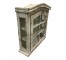 CABINET-Distressed White Wall Shelf w/Window Panels