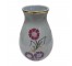 VASE-White w/Gold Detailing & Colorful Flowers