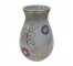 VASE-White w/Gold Detailing & Colorful Flowers