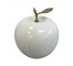 SCULPTURE-Large White Apple w/Gold Leaf