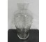 VASE-Etched Glass w/Skinny Leaves