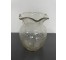 VASE-Crackle Glass w/Scalloped Top