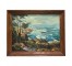 PAINTING-Waves Crashing Landscape in Oak Frame