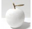 SCULPTURE-Small White Apple w/Gold Leaf