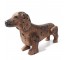 FIGURINE-Distressed Wooden Dachshund Dog