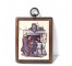 PLAQUE-Small Wooden-Couple Having Tea by Fireplace