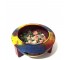 DECORATIVE BOWL-Small Tie-Dyed Bowl w/Colorful Rocks