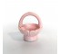 FIGURINE-Small Ceramic Pink Basket w/Hearts