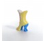 FIGURINE-Yellow/Blue & White Ceramic Boot