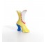 FIGURINE-Yellow/Blue & White Ceramic Boot