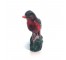 FIGURINE-Gray Bird w/Red Breast on Rock