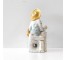 FIGURINE-Porcelain Farmer Boy w/Blue Overalls & Basket