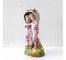 FIGURINE-Boy & Girl Dressed in Pink w/Basket on Heads