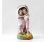 FIGURINE-Boy & Girl Dressed in Pink w/Basket on Heads