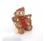 FIGURINE-Mama Bear in Red Dress & Bow w/Two Cubs