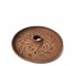 PLANTER BASE-Round Brown Terracotta Dish w/Drain Hole & Leaf Engravings