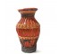 VASE-Terracotta Vase w/Multi Colored Woven Rattan