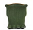 CLUB CHAIR-Green Tweed Inspired Tufted Back w/Wood Accents & Ruffled Skirt