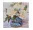 CANVAS-White Hydrangeas in Blue Vase