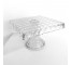 CAKE STAND-Square Glass Thumb Pressed Stand