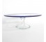 CAKE STAND-Plain Glass w/Blue Trim on Edge