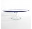 CAKE STAND-Plain Glass w/Blue Trim on Edge