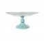 CAKE STAND-Cut Glass w/Light Blue Pedestal