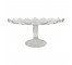 CAKE STAND-Cut Glass Floral Decor w/Scalloped Edge