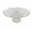 CAKE STAND-Cut Glass Floral Decor w/Scalloped Edge