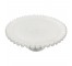 CAKE STAND-Vintage White Milk Glass w/Scrolled Edge