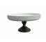 PASTRY DISH-White Dish w/Chrome Pedestal