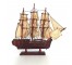 SHIP MODEL-Small Cherrywood w/Striped Beige Sails