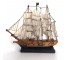 SHIP MODEL-Natural Wood w/Striped White Sails