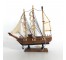 SHIP MODEL-Small Pirate Ship-Natural Wood w/White Sails