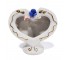 FIGURINE-Porcelain Heart Picture Frame w/Flowers & Gold Detail